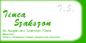 timea szakszon business card